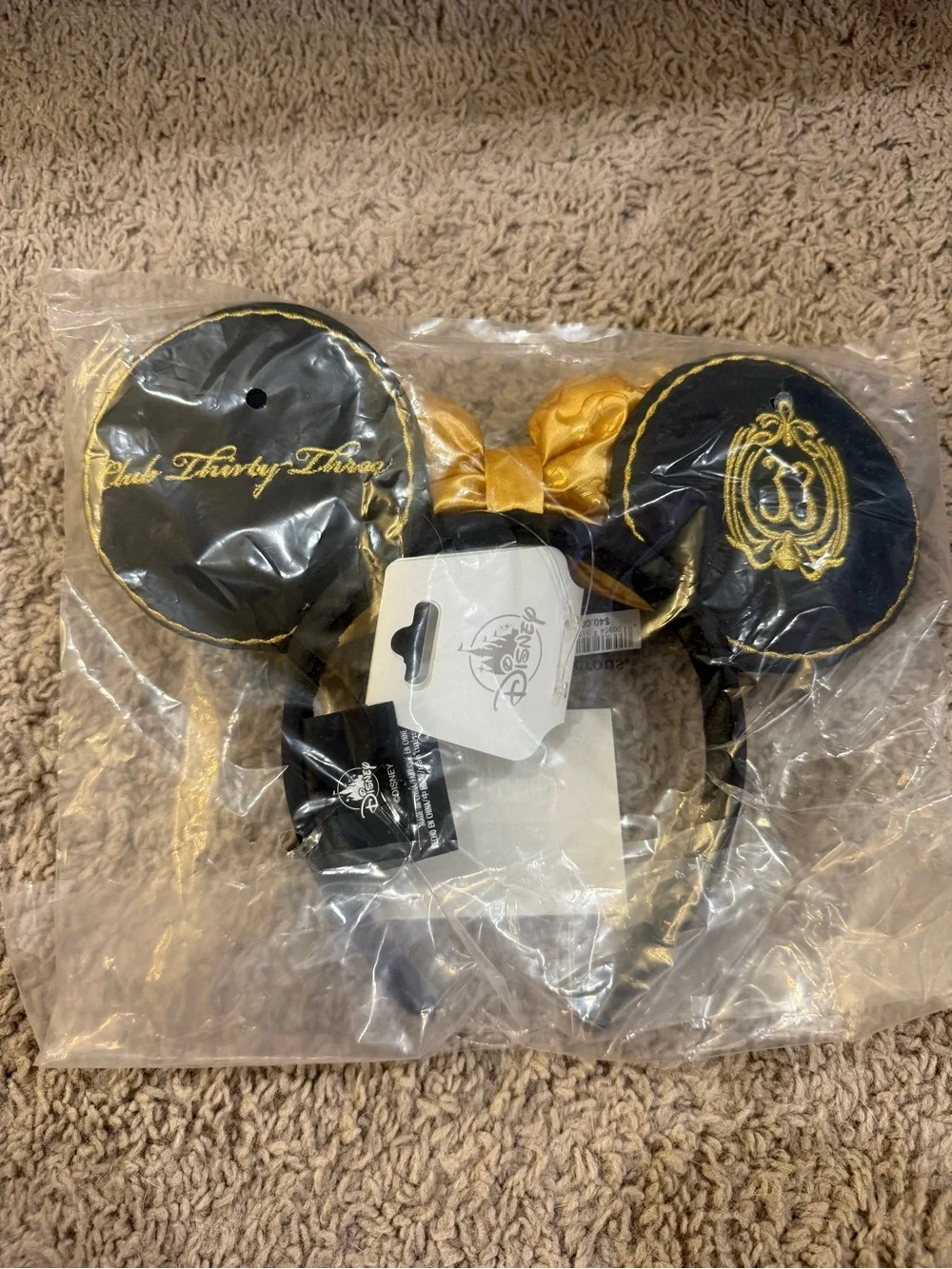 Disney Club 33 Exclusive Minnie Mouse Ears Black Gold Headband 2024
